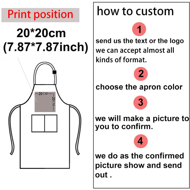 Customized personality signature mens and womens kitchen aprons home chef baking clothes with pockets adult bib waist bag 220608