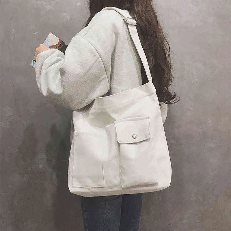 여성 가방 2021 여성 토트 캔버스 단순 소프트 패션 메신저 Bolsas 품질 구매자 Crossbody 새 디자이너 어깨 가방