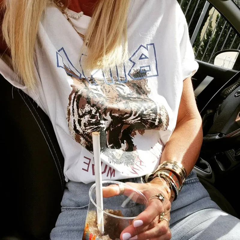 Tiger graficzna koszulka karta Kobiety Letnie ubranie luźne bawełniane tshirt vintage streetwearne topy koszule 220527