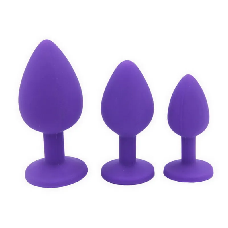 S/L S/L Silicone Butt Plugs Anal Plugs Unisexy Sexy Stopper 3 Tamanho diferente Brinquedos adultos para homens/mulheres treinador para casais SM