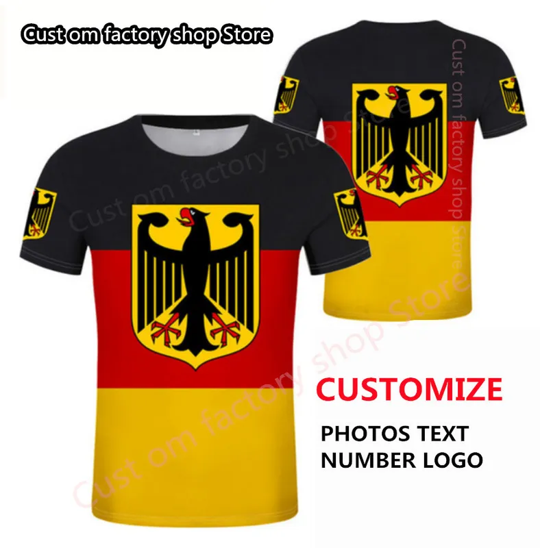 GERMANY free custom diy name number deu t shirt nation flag Men women Joker Face Fashion Loose O neck Summer Mens Clothes 220616