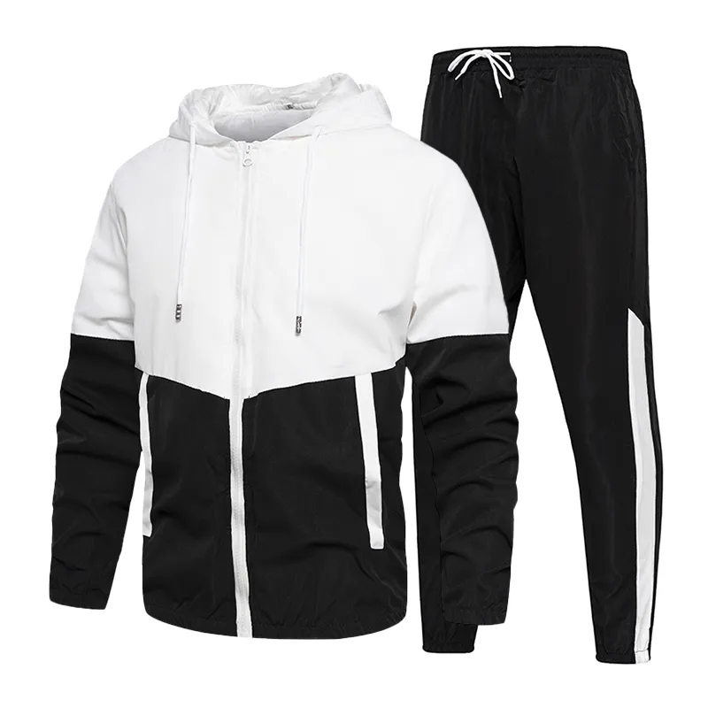 Spring Summer Men Tracksuit Casual Set Male Joggers Hooded Sportswear JacketsPants Sets Hip Hop Running Sports Suit 5XL 220804