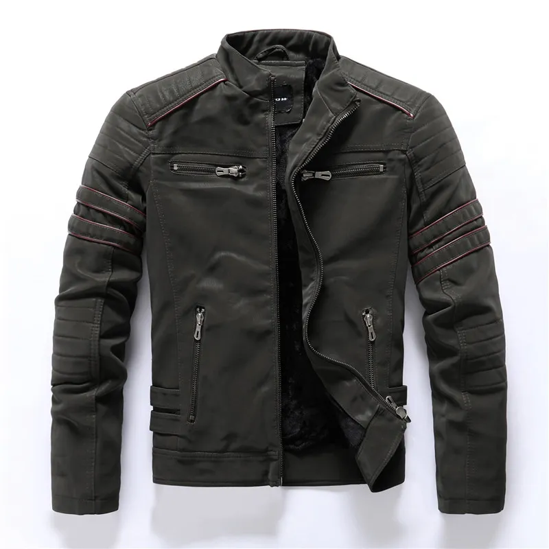 Hommes hiver marque veste en cuir décontracté moto hiver intérieur polaire PU manteau fausse vestes en cuir vêtements pour hommes Streetwear 220801