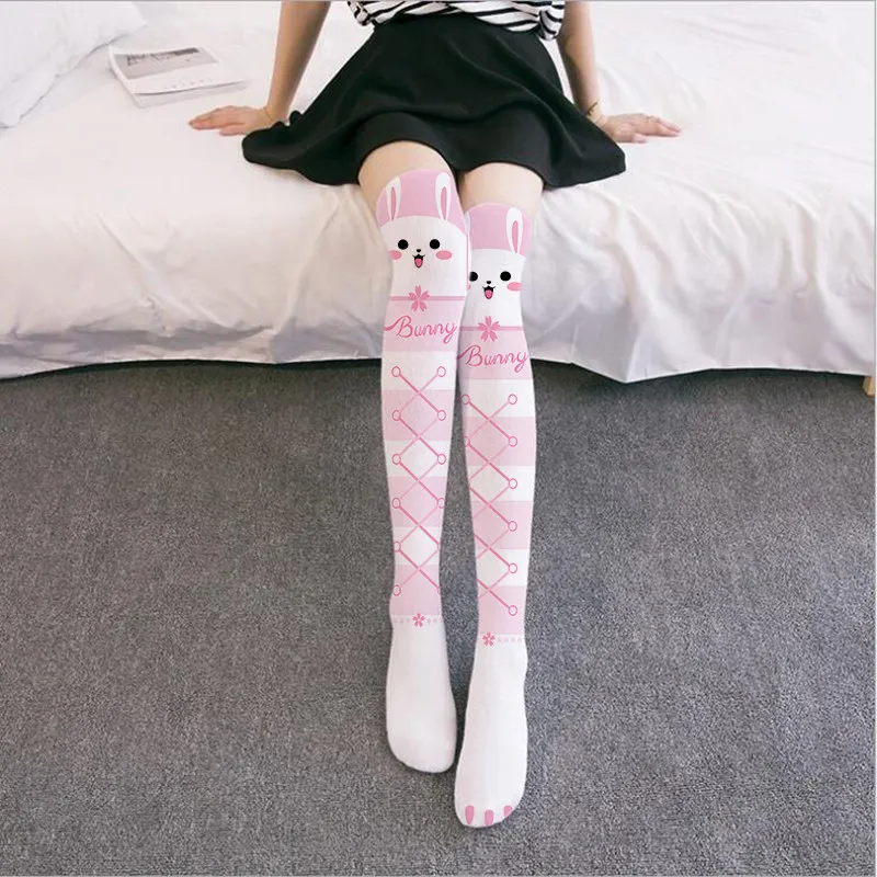 Mode privé personnalisé longs bas bricolage femmes universel coton Sexy genou hauts de cuisse sur chaussettes fille mignon drôle chaussette 220704