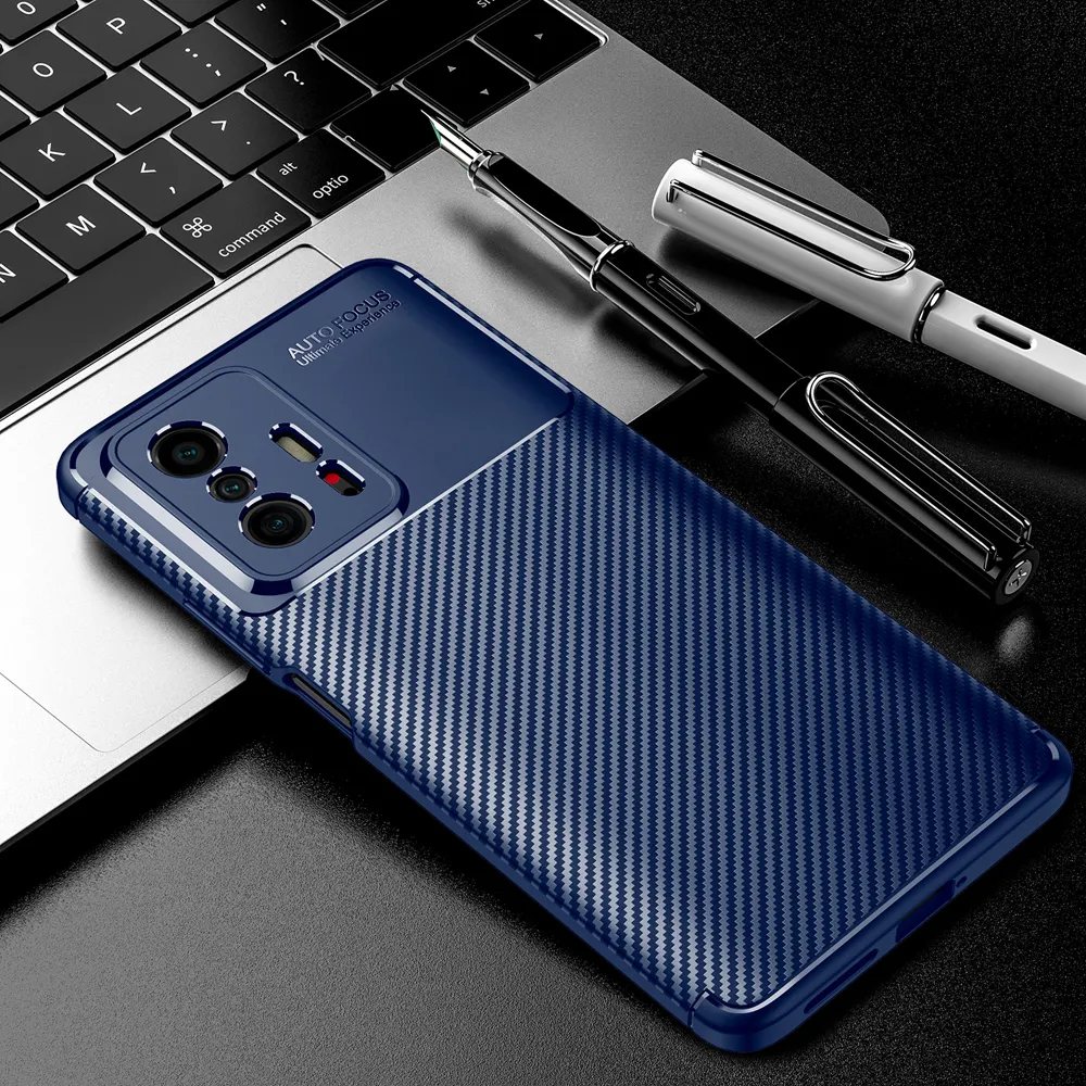 Pattern Carbon Fiber Luxury Tpu Shock Absorber Cases For Xiaomi Mi Mi11t 11t Pro 11tpro 5g 6.67 Inch Rear Cover Coke Deep