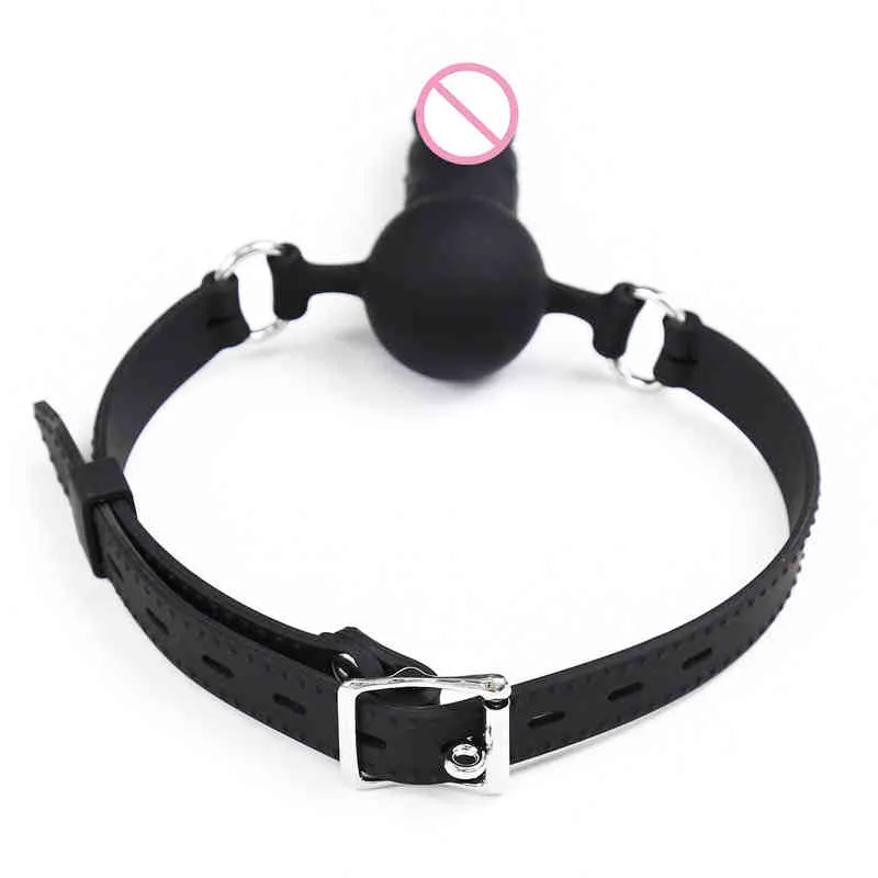 Nxy Sm Bondage Silicone Bouche Ouverte Gag Oral Farcies Plug Roleplay Contraintes Esclave BDSM Fixation Sangle Adulte Jeux Sex Toys 220423