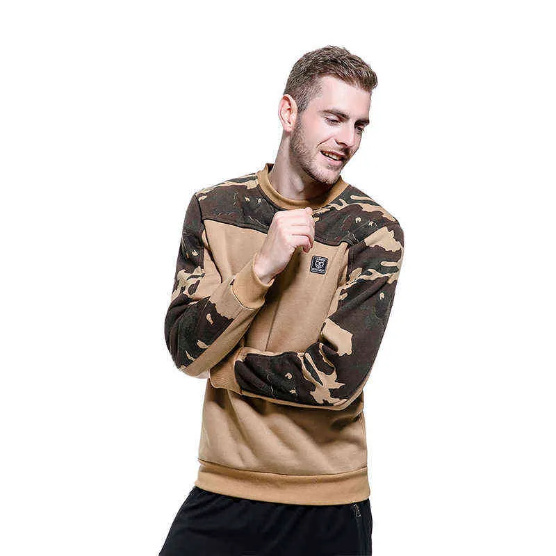 Erkekler Sweatshirt Patchwork Moda Gevşek Uzun Kollu Sokak Giyim Erkek Sweaters Üst Boy Marka Giyim Erkek Hoody Outunner Ordusu L220730