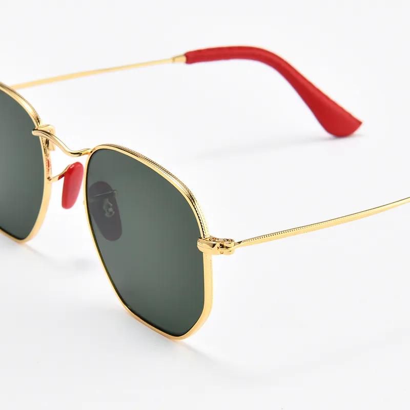 2023 Branddesigner Sonnenbrille Frauen Männer Legierungsrahmen Temperierte Glaslinse Reflexionsfarb Film Schaf Leder Fußhülle Gafas de 259p