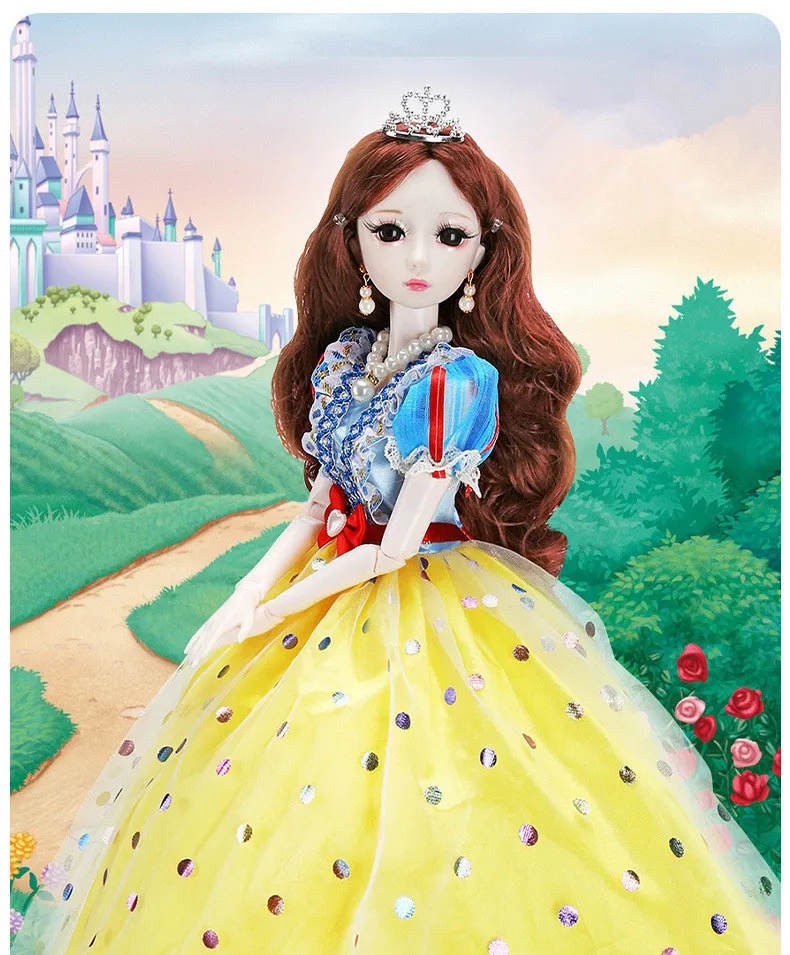 Poupées 13 60cm BJD Doll Set 23 Joint mobile Fashion Princess Girl Dress Up Toy 4D Simulation Eyes Enfants Cadeau de Noël 220826