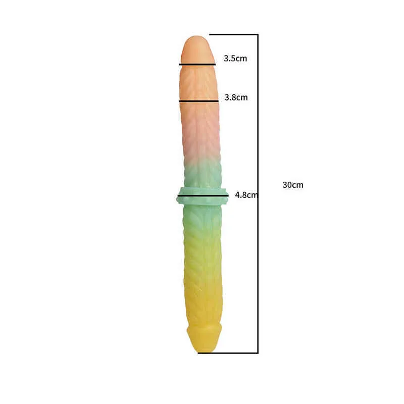 NXY dildos flytande silikon ny dubbelhöjd penis kvinnlig falska analpropp Vuxen sexprodukter massage masturbation enhet 0316