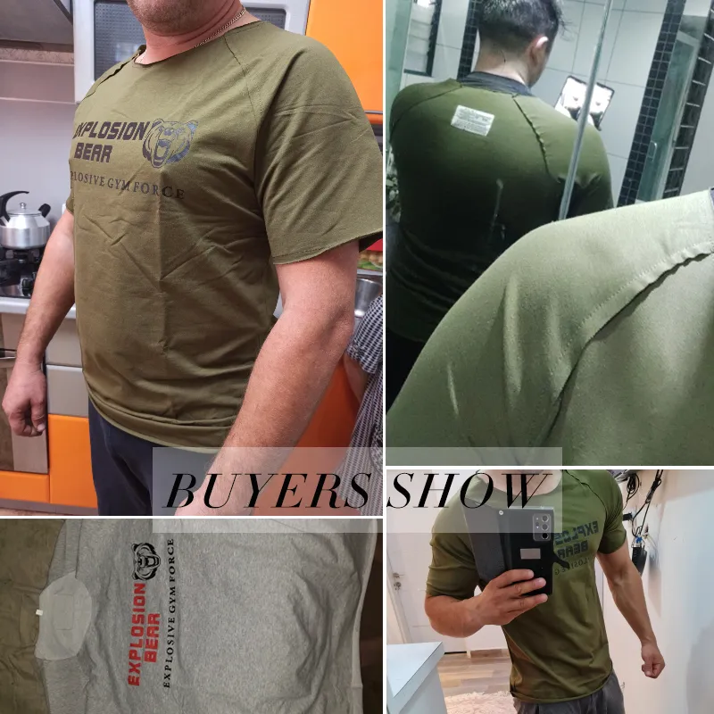 Muscleguys été hommes T-shirt col rond couverture en coton vêtements gymnases entraînement Fitness t-shirts mâle musculation à manches courtes Toptees 220513