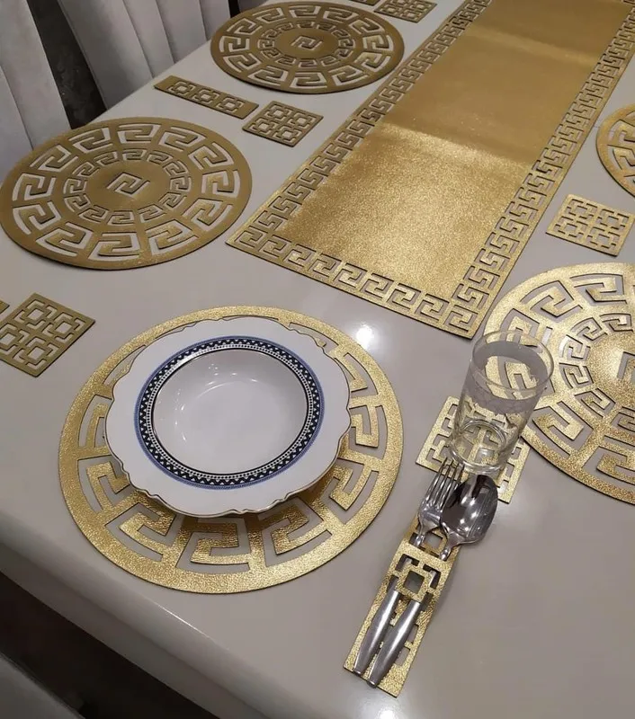 Luxury Table Runner Set 6 8 Persons Gold Silver Runners Modern Home cloth ware Dining Decor Wedding 220615