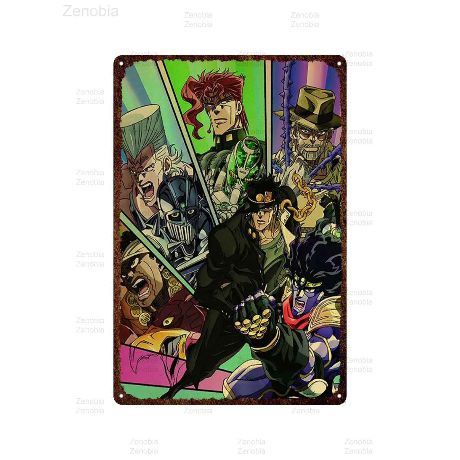 Классическое аниме JOJO039s Bizarre Adventure JOJO Металлический постер Экшн-аниме Винтажная жестяная живопись Знак Wall Art Bar Детская комната Dec3153946