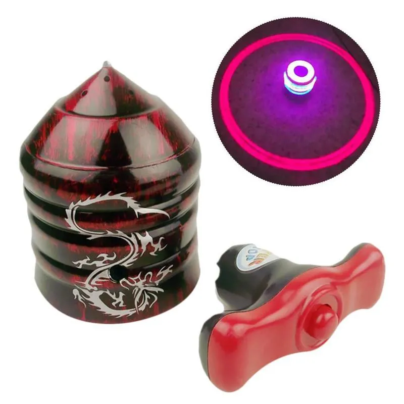 Muziek gyro pegtop spinnen top brinquedo grappige kinderen speelgoed klassieke ufo gyroscoop laser kleur flash led lichtjaren cadeau 220725