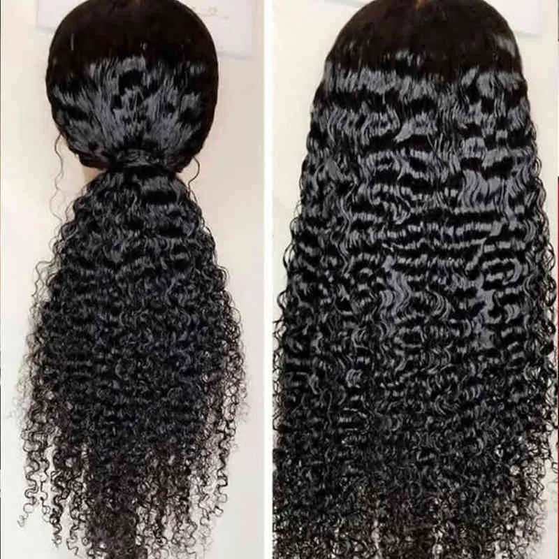 13x4 Kinky Curly Lace Front Perruques de Cheveux Humains Frontale 220622