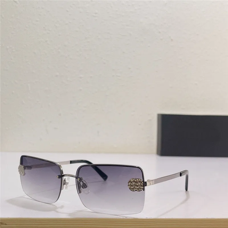 Nouveau design de mode lunettes de soleil 4104-B demi-monture en métal lentille carrée style populaire UV400 lens291c