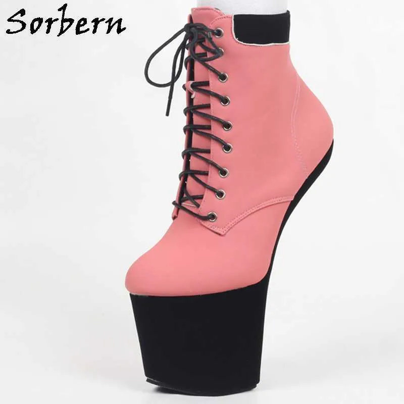Sorbern خمر مات heelless أحذية النساء الكاحل الجوارب العالية دون كعب منصة سميكة أزياء الألوان البديلة