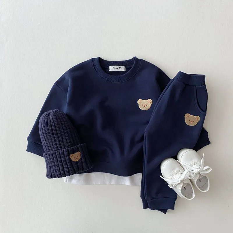 Clothing Sets Fashion Toddler Baby Boys Girl Fall Clothes Sets Baby Girl Clothing Set Kids Sports Bear Sweatshirt Pants Suits Outfits 220826