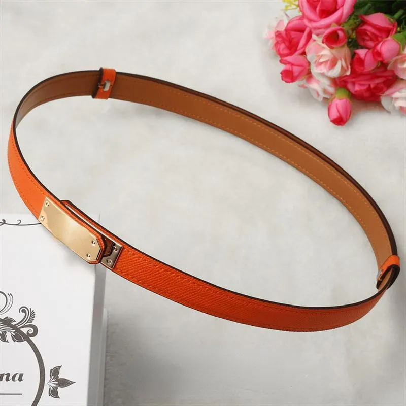 TopSelling Véritable Cuir mince Ceinture de luxe classique Ceintures de verrouillage pour femmes de marque célèbre ceinture de manteau décoration d'été sk299E