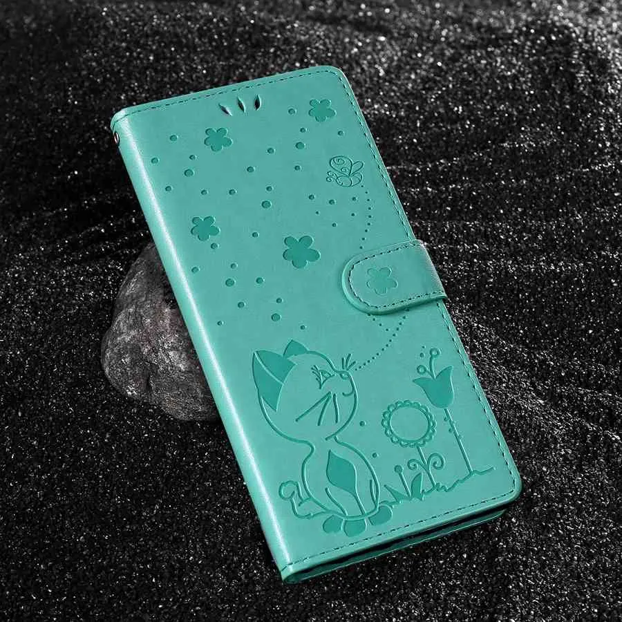 Wallet Cat And Bee Shatter-resistant Cases For Huawei P50 Pro P40/P30/P20 Lite/Pro P Smart 2020/2021 Mate 20 Honor 30