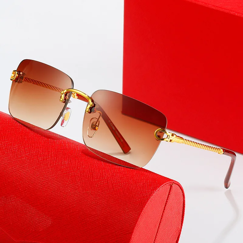 square carti glasses sunglasses for men designer gold alloy frames Uv380 frameless square driving eyewear outdoor goggle men metal270x