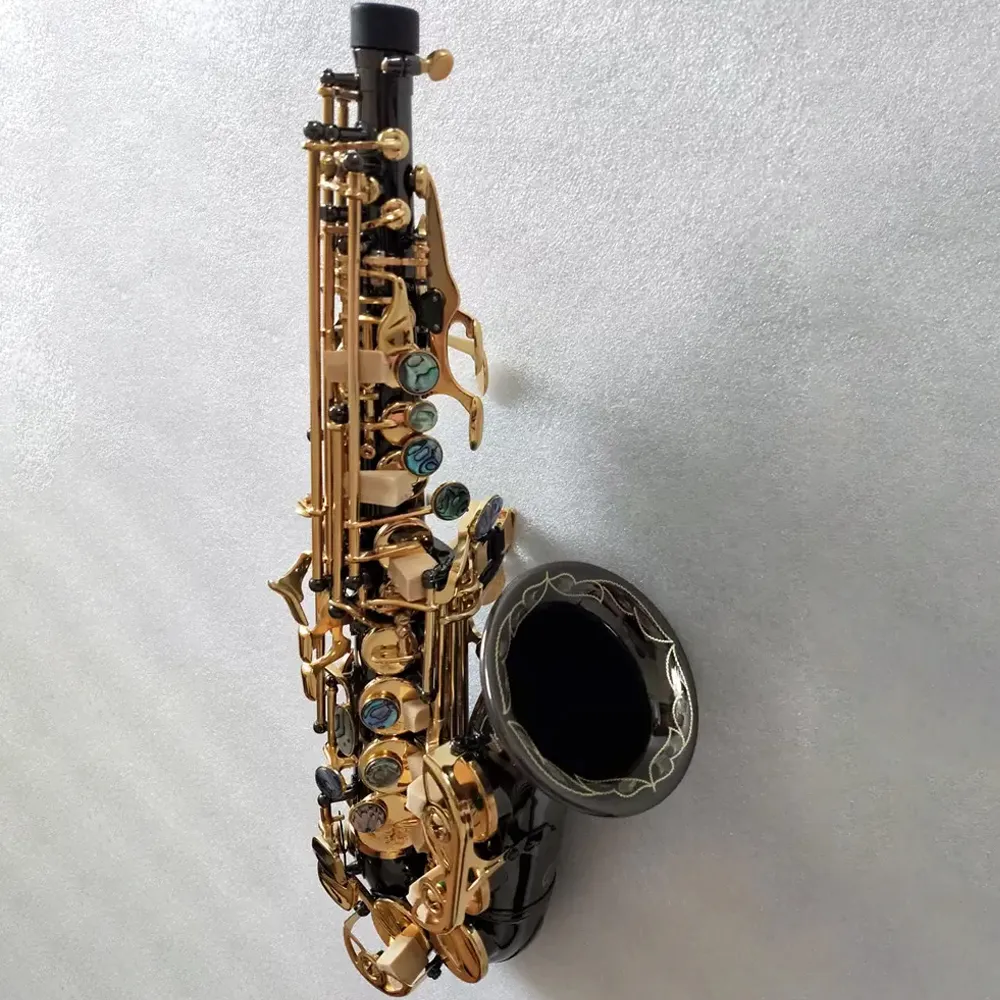 Czarny złoto oryginalny 992 Model struktury jeden do jednego profesjonalny saksofon sopranowy bzdury B Black Nickel Gold Sax