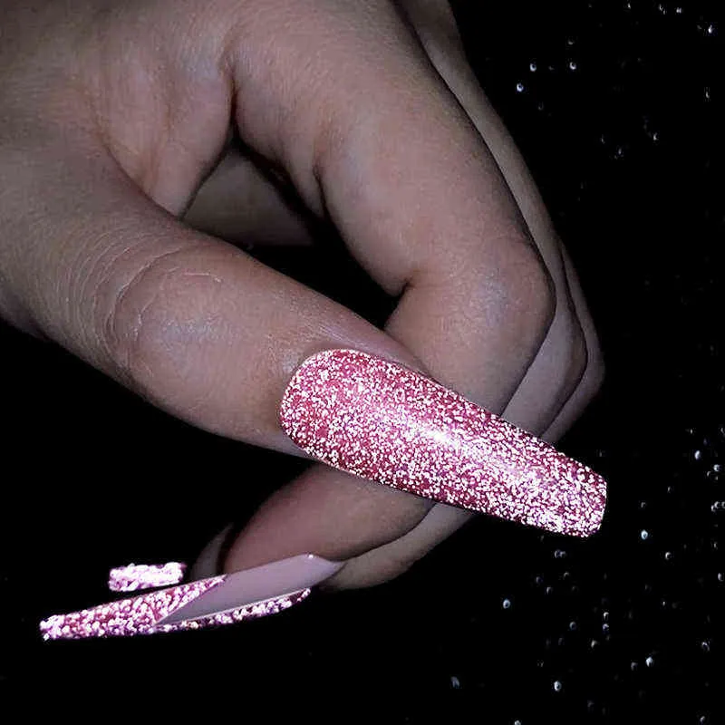 NXY Nail Gel Reflekterande Glitter Nyår Jul Röd Serie Polska Söt av UV LED Konst Lack Manicure 0328