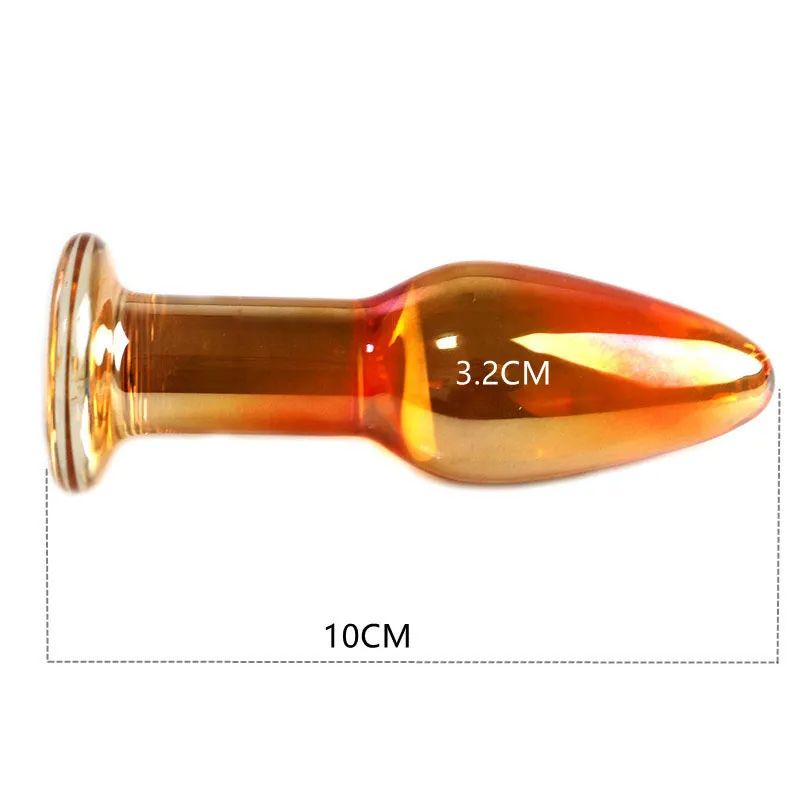 2022 New Gold Glass Anal Plug Dildo 성인 섹시한 장난감 남성 여성 항문 팽창기 자위기 에로틱 한 작은 엉덩이 팽팽함