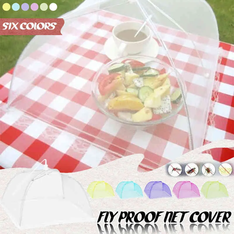 Mesh Food Covers Tenda Ombrello esterni Tende da schermo Protezioni insetti Utensili da cucina riutilizzabili e pieghevoli Gadget Y220526