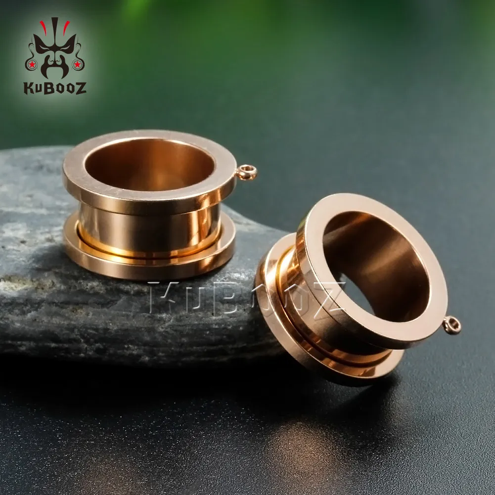 KUBOOZ acier inoxydable 4 couleurs bricolage tunnels et bouchons d'oreille jauges de perçage civières de perçage bijoux de corps 6-25mm 235Z