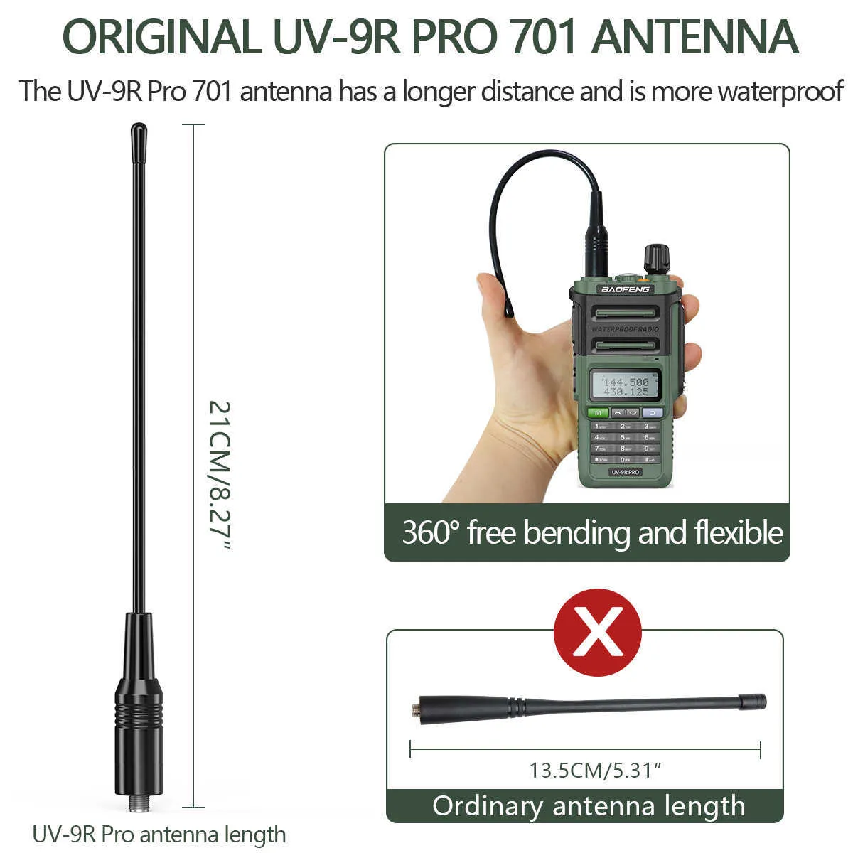 Oryginalny Baofeng UV-9R Pro Dual Band Waterproof High Power Long Range Walkie Talkie Communications Amateur Dwukierunkowy radio