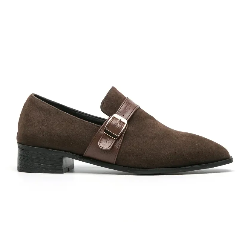 Loafers Erkek Ayakkabı Sahte Süet Renk Sıradan Moda Saçlı Toe Gündelik Sokak Klasik Toka Rahat Düz Bezelye Ayakkabı Dh936
