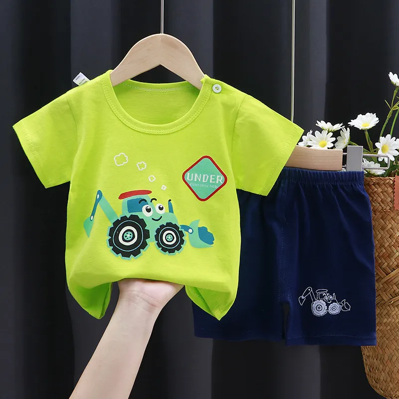 Baby Mädchen Kleidung Jungen Sommer Kleidung Set Kurzarm T Shirts Shorts Nette Baumwolle Tops Kinder Trainingsanzug Weiche Outfits 220425