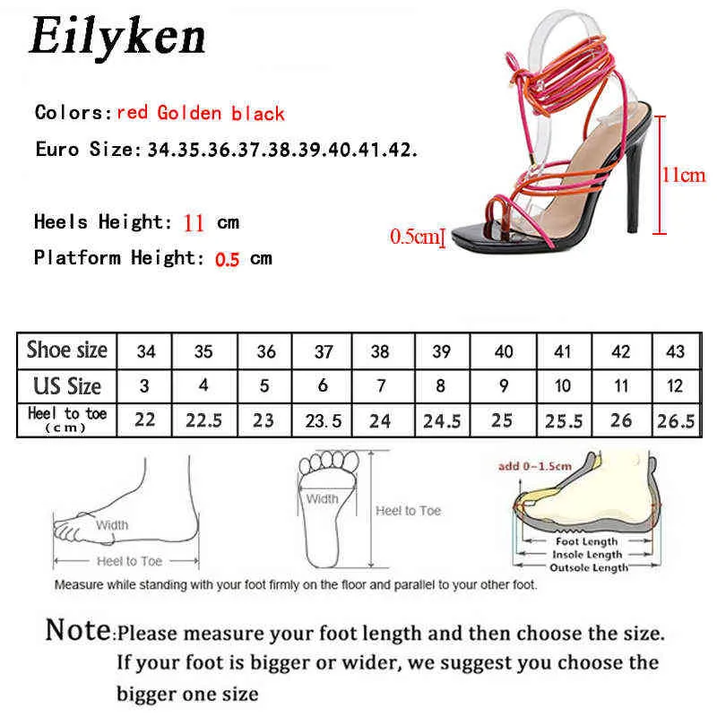 Sandales Eilyken nouveauté Sexy à lacets femmes chaussures bout carré croisé lié Transparent talons hauts pompes décapant chaussure 220317