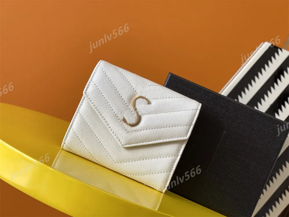 Top Leder Brieftasche Designer Mode Handtasche Herren- und Frauen -Kreditkartenabdeckung schwarzer Schaffell Mini Key Wallet Pocket i337e
