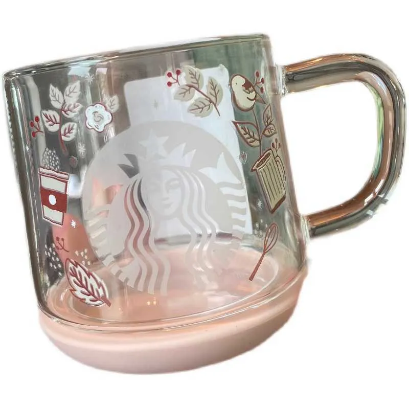 Starbucks cup Koreaanse love bird glazen bodem afneembare ekster water cup desktop koffiemok vrouwelijk geschenk