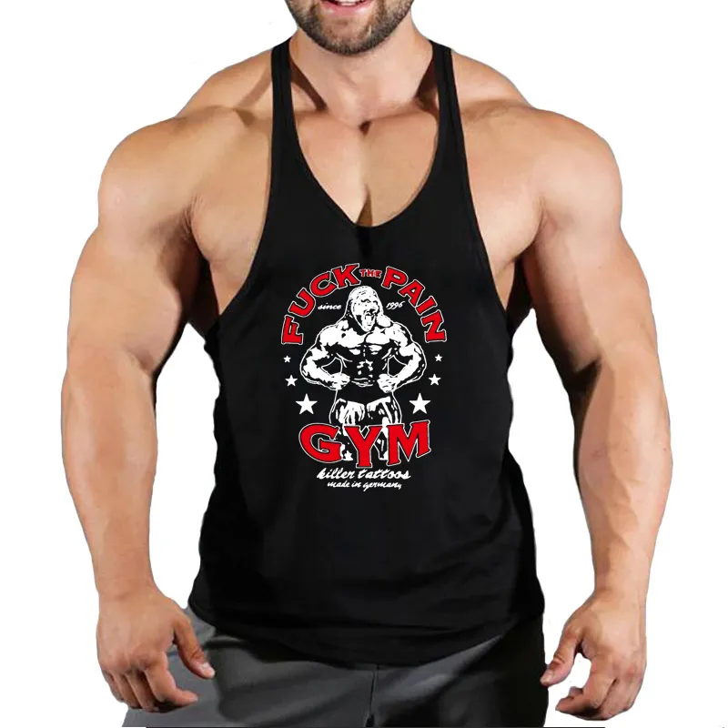 Kas yelek vücut geliştirme stringer koşu yelek marka renkli giyim sporları tank tank topu fitness kolsuz gömlek pamuk pamuk 220527