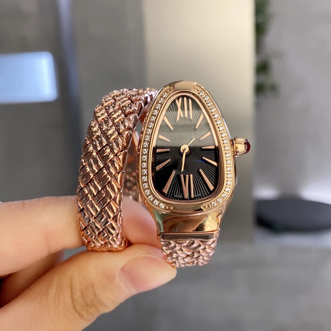 豪華なデザイナーの時計女性の蛇紋岩のダイヤモンド内部メモリスプリング材料228p