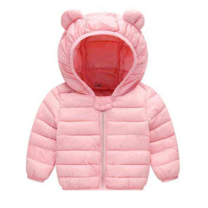 Vinter varm jacka för pojkar och flickor Autumn Hooded Jackets Baby Down Jackets Children Jackor Barn Kläder 1-5Y J220718