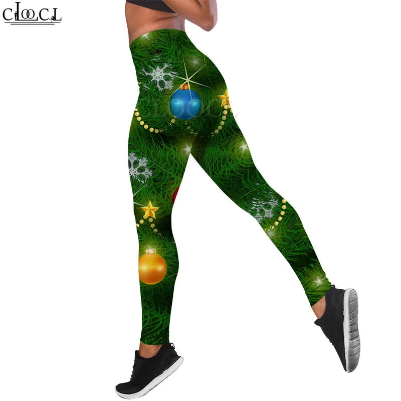 Kvinnliga leggings jul ho tryckt hög midja elasticitet legging kvinnlig för utomhusgata casual jogging byxor w220616