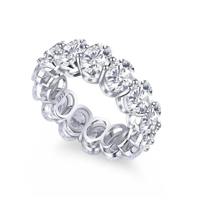 Biżuteria modowa luksus prawdziwy 925 Srebrny srebrny księżniczka pierścionki z cyrkonią Cubic cyrkonia rozmiar 5-10 projektant biżuterii