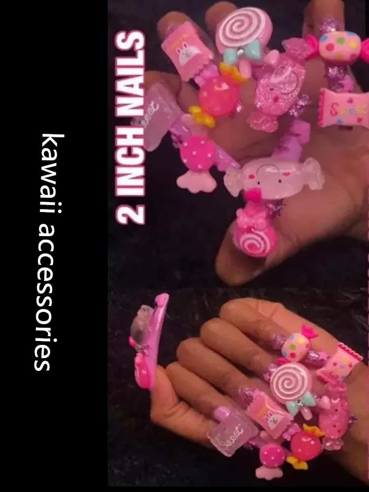 One Box Design Kawaii Associory Resin Nail Art Charms Flower Gummy Bearcnady3d Nail Art Decorations S 220525