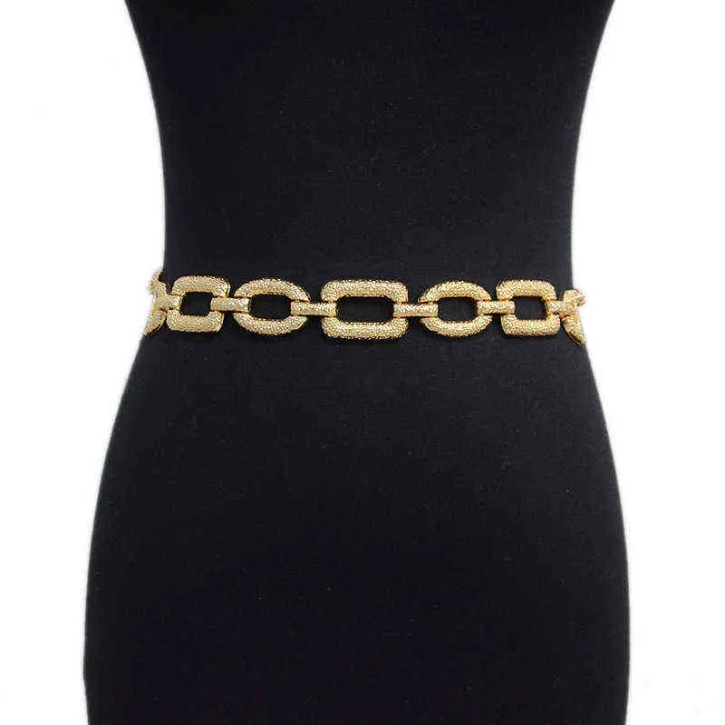 Женские летние пояса повседневное панк -стиль декоративный металлический цепь по талии, подходящая юбка для подходящей для талии.