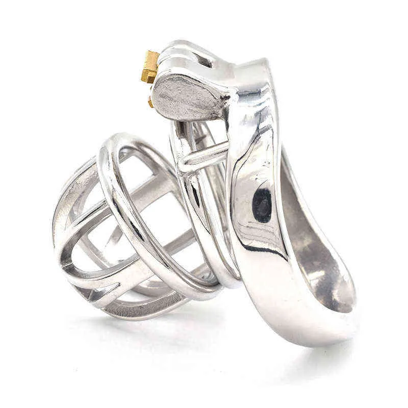 Dispositif de chasteté NXY Frrk nouvelle ouverture de tête d'anneau à arc court virginité symétrique pour le contrôle du sexe des hommes et le plaisir 0416