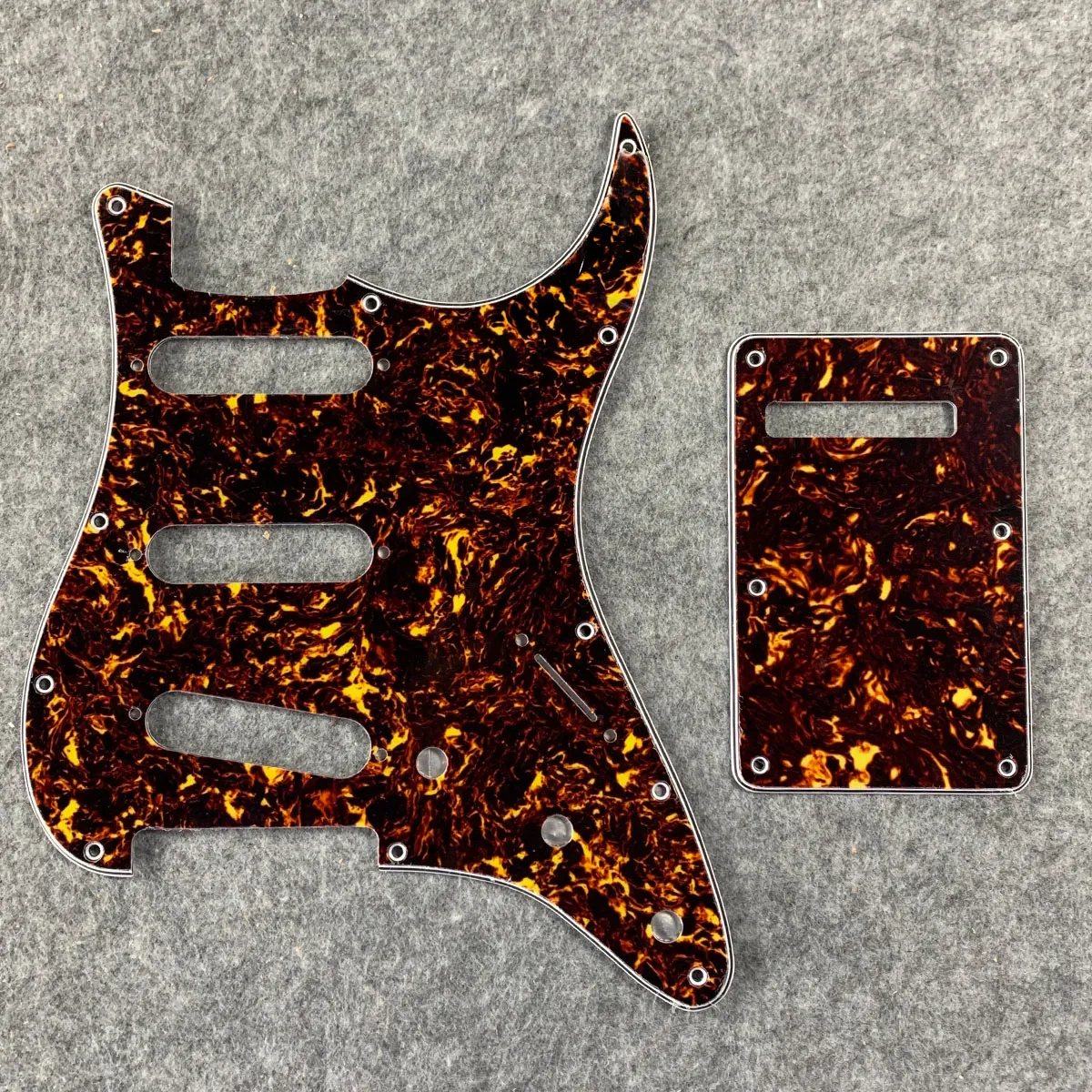 Brown Tortoise Guitar Pickguard SSS Back Plate Screws for Guitar Accessories