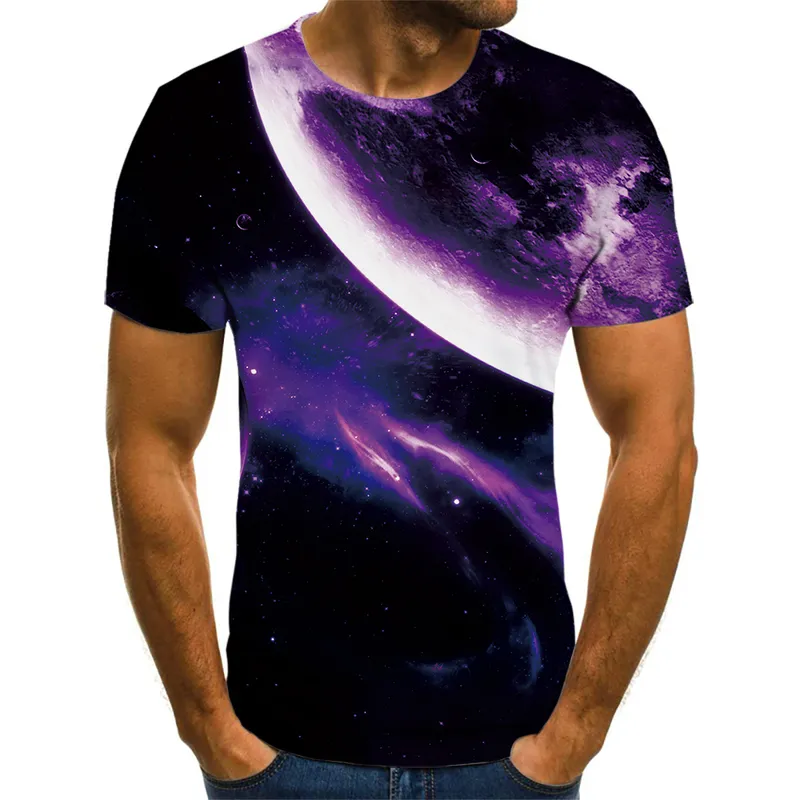 Haut à manches courtes imprimé étoiles cosmiques, quatre saisons, Design simple, coupe douce, t-shirt surdimensionné facile, 220704