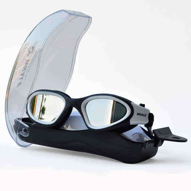 Anty-Fog UV anty-ultrafiolet mężczyźni kobiety pływające okulary okulary wodoodporne regulowane silikonowe gogle pływające do pływania Y220428