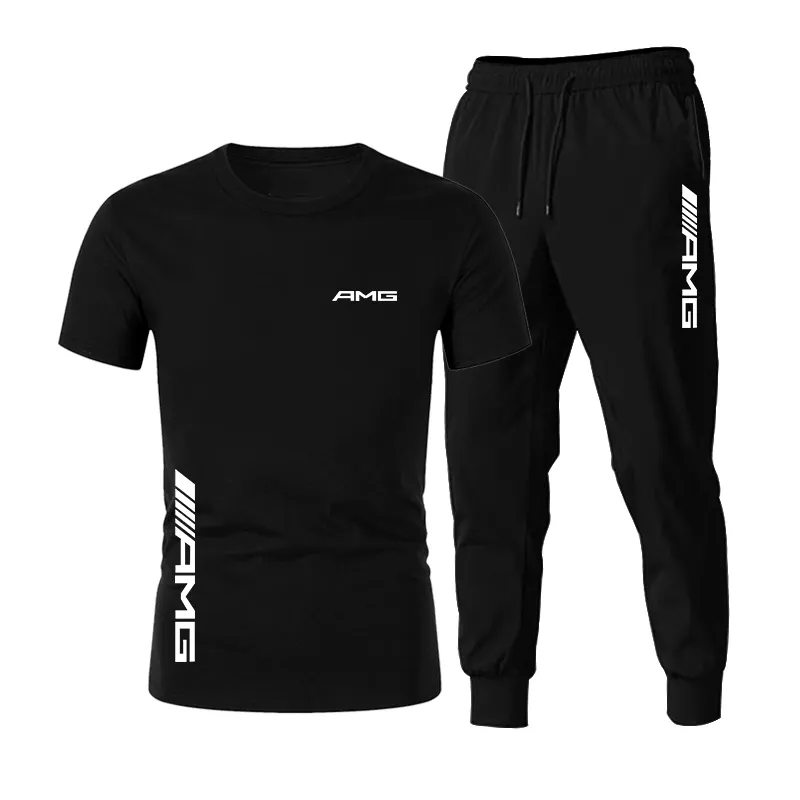 Été AMG mode tendance costume pour hommes mode personnalisée impression sport T-shirt à manches courtes sport pantalon décontracté costume 220607