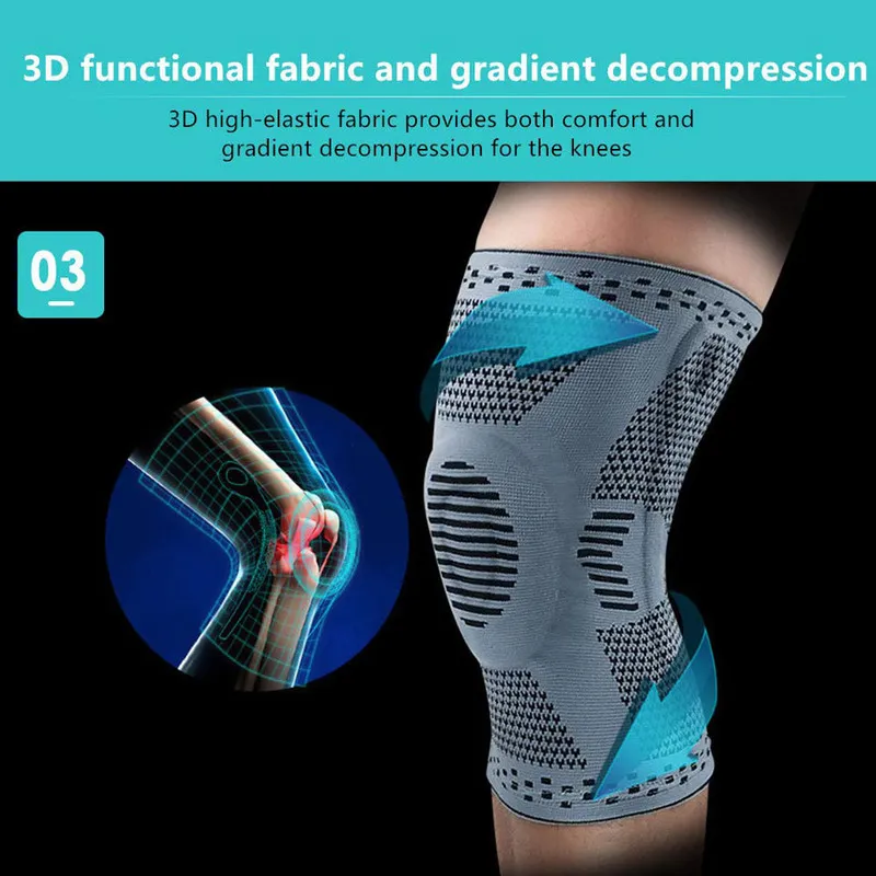 1 pièces soutien de genouillère de Compression professionnelle pour le soulagement de l'arthrite douleurs articulaires ACL MCL déchirure du ménisque post-chirurgie 220812