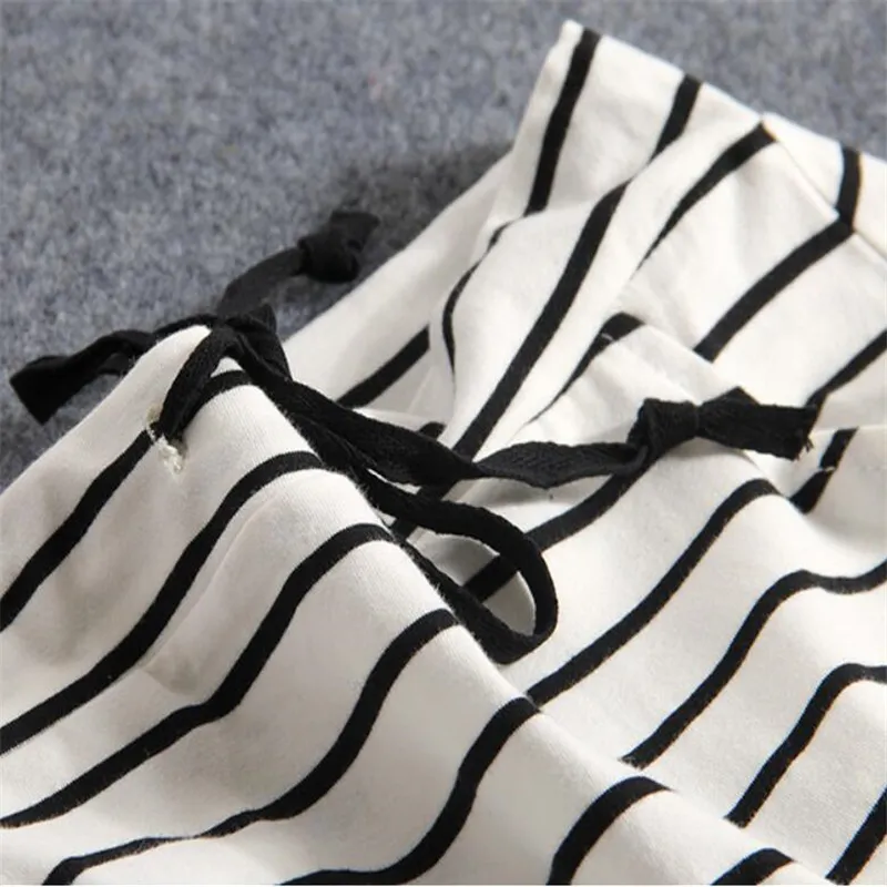 Coreano Womens Black White Striped One-Step Skirt Primavera Verão Casual Pocket Pocket Mid-Comprimento Saco Saco Feminino 220317